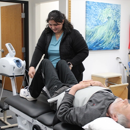 Karla Redondo Helping Decompression Patient In A Machine